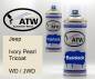 Preview: Jeep, Ivory Pearl Tricoat, WD / JWD: 400ml Sprühdose + 400ml Klarlack - Set, von ATW Autoteile West.